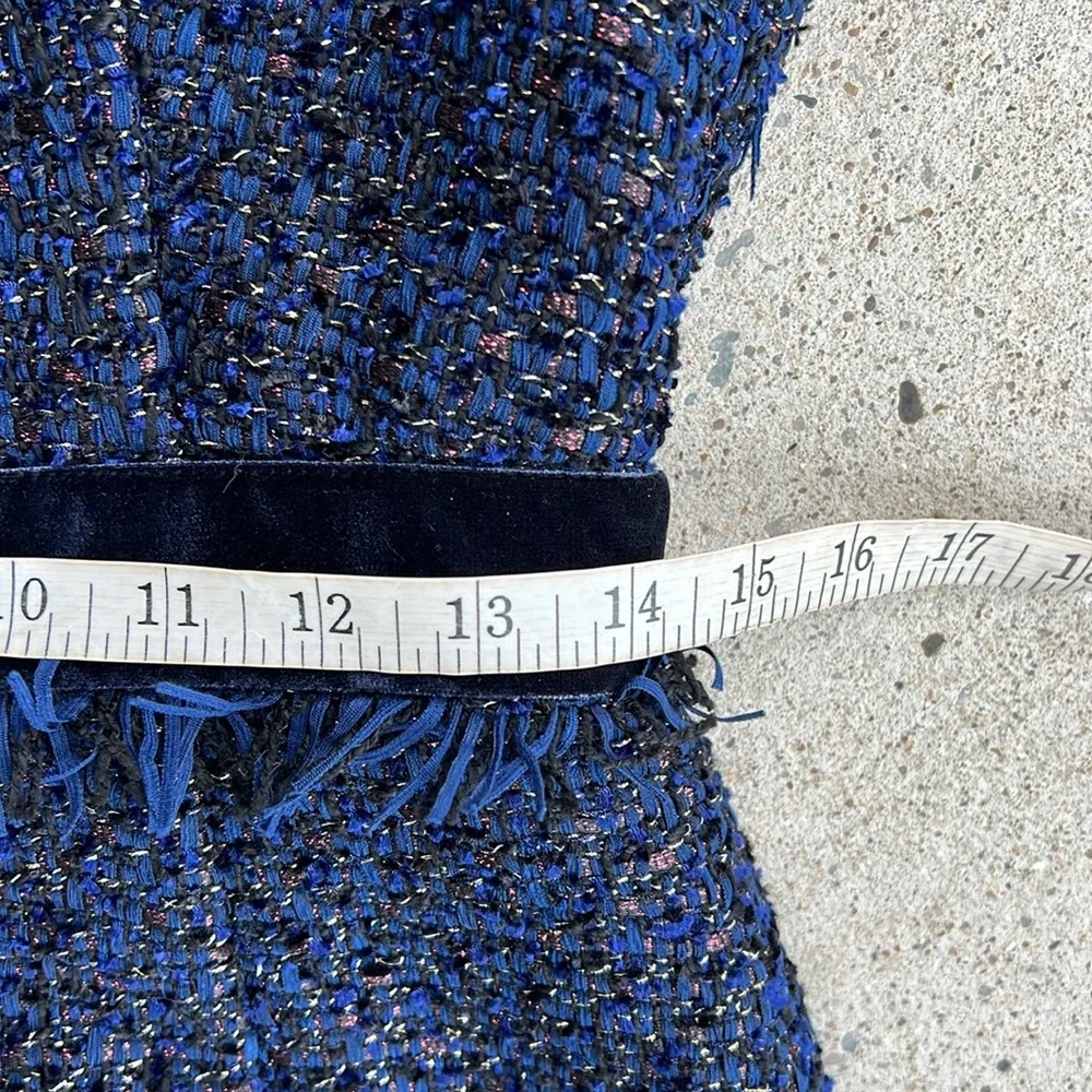 J. Crew Midnight Blue Sleeveless Sparkle Tweed Sheath Dress Size 4 - Picture 12 of 16